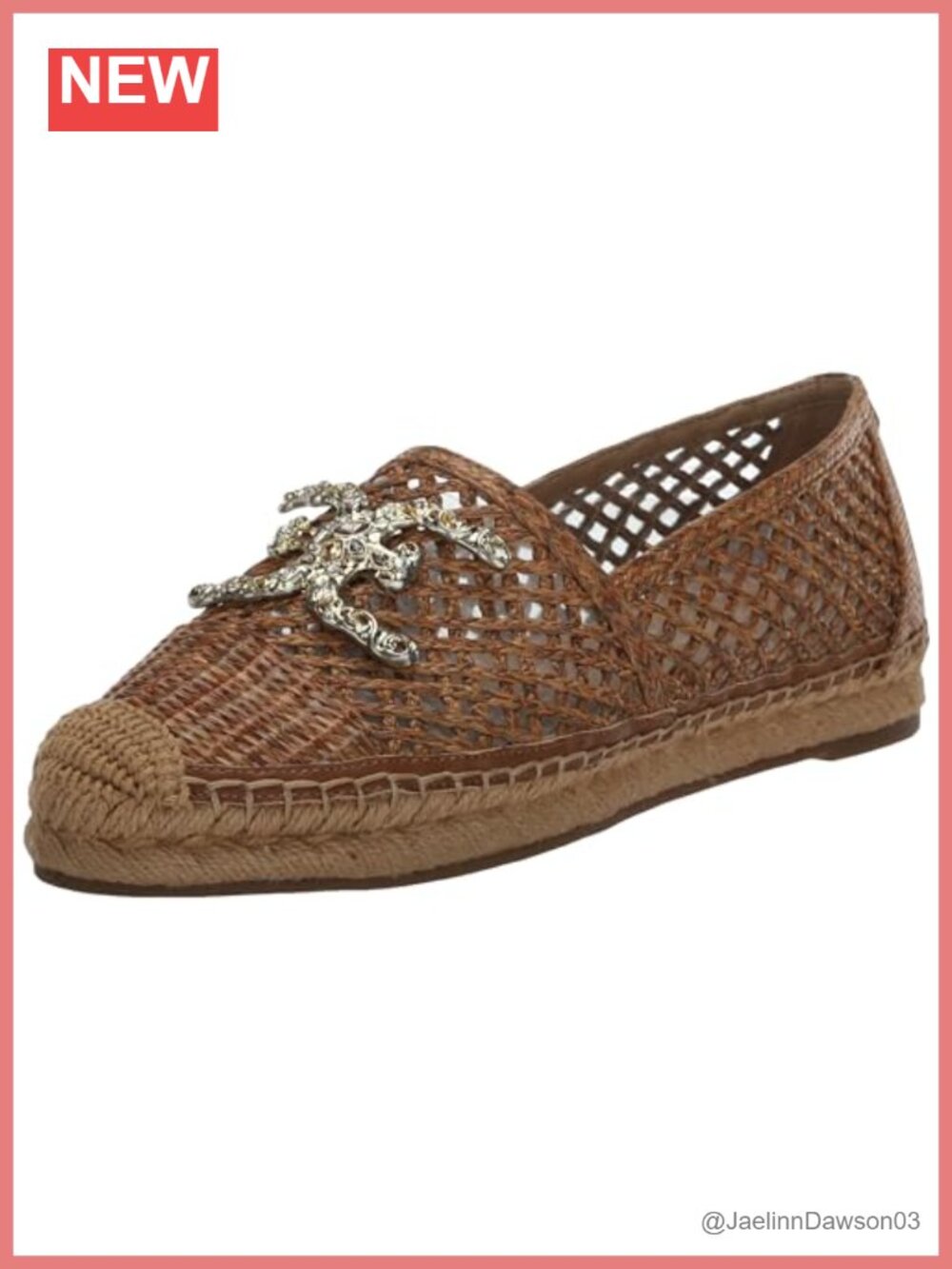 Open-Weave Espadrille Slip-On Flats with Cap Toe & Logo Detail